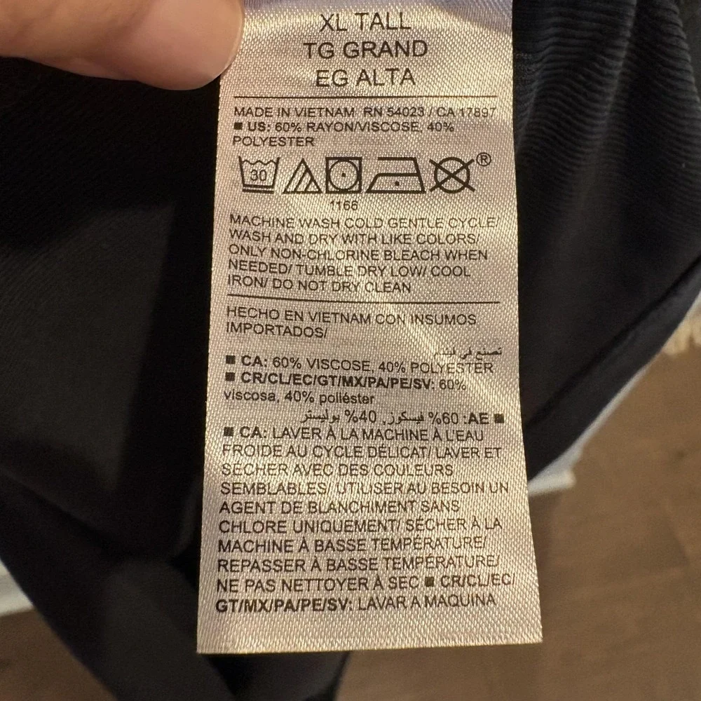 NWT Old Navy Dress Women XL Tall Black Rib Knit Mock Neck Maxi Ruched Sleeveless - Picture 11 of 13